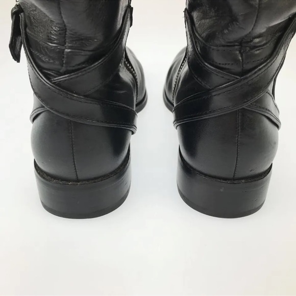 Coach New York Womens Micha Wide Calf Riding Boots Black Leather Zip Buckle - Picture 4 of 6